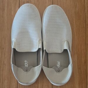 OluKai Light Gray Mesh Men's Slip-On Loafers